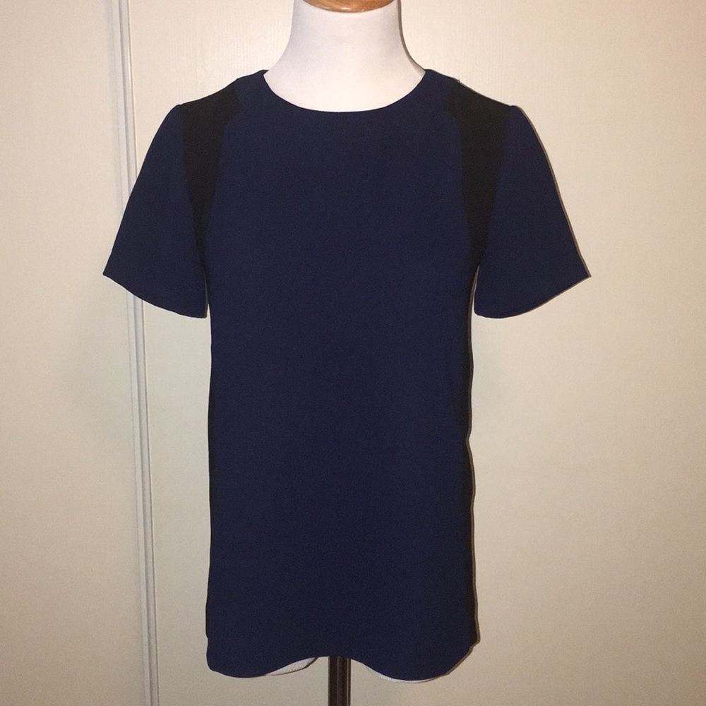 J. Crew Navy and Black Blouse in Size 00